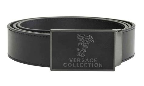 versace collection men's leather belts brown